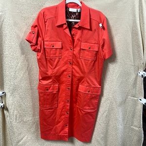 Chico's coral  Shirtdress size 3 (L/XL) NWOT